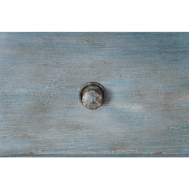 Late 20th Century Woodbridge Furniture Marseille Scrubbed Blue Chest of Drawers Dresser , Attributed For Sale - Image 12 of 12
