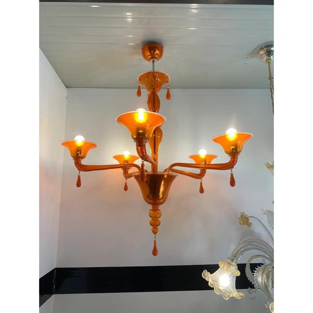 Orange Translucent Glass Chandelier by Simoeng For Sale - Image 9 of 10