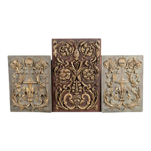 Set of Three 19th Century Carved Panels, St. Peter's Rome Provenance, Renaissance Revival