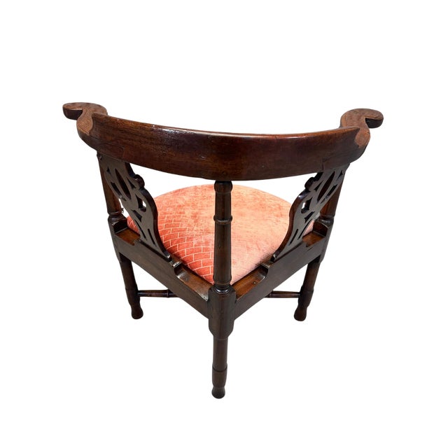English Queen Anne Revival Walnut Corner Chair, Circa 1880 For Sale - Image 4 of 5