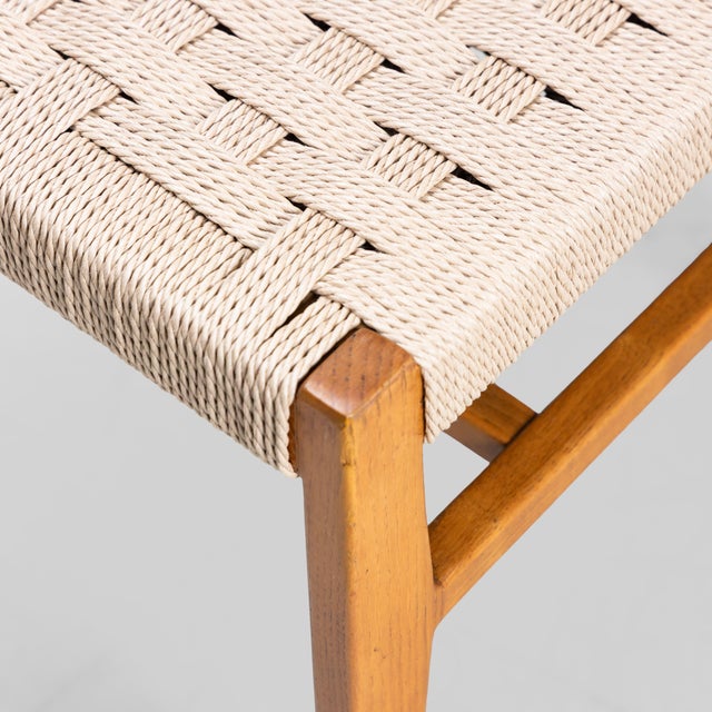 Wooden and Raffia Chairs, 1950s, Set of 4 For Sale - Image 9 of 14