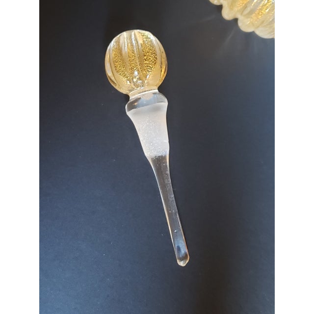 Glass 1950s Flavio Poli Seguso Murano Glass Gold Polveri Perfume Bottle For Sale - Image 7 of 16