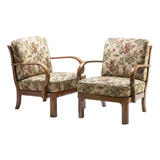 Armchairs with Bentwood Frames from Thonet, 1940s, Set of 2 For Sale