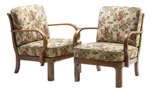 Armchairs with Bentwood Frames from Thonet, 1940s, Set of 2