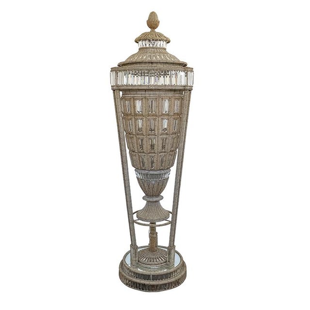 Large Vase-Shaped Floor Lamp with Murano Glass Beads For Sale - Image 3 of 16
