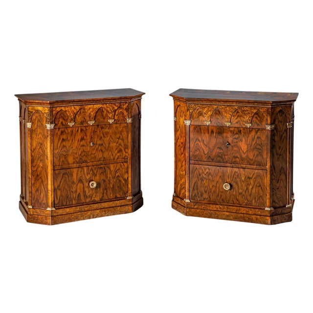 Mid-19th Century Pair of Commodes with Gothic Arches, Italy For Sale