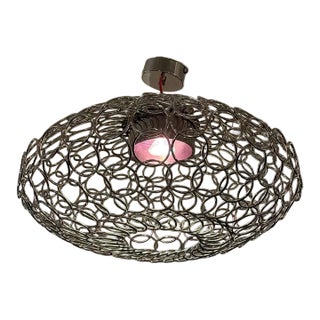 Bruno Rainaldi for Terzani Round g.r.a. Silver Nickel Ceiling Pendant For Sale