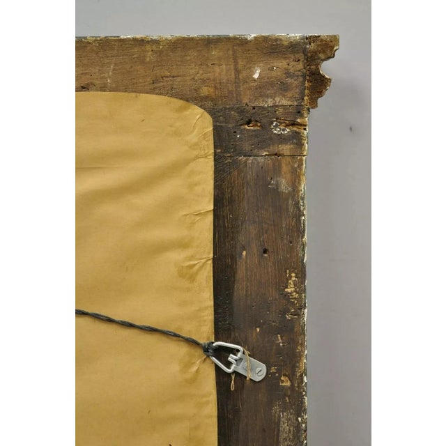 Gold Antique Italian Florentine Giltwood Distressed Gold Looking Glass Wall Mirror For Sale - Image 8 of 12