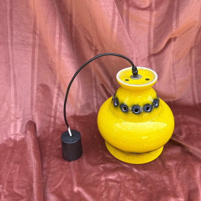 Vintage Yellow Ceramic Pendant Light, 1970s For Sale - Image 16 of 17