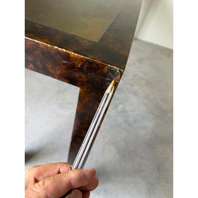 Brass John Widdicomb Faux Tortoiseshell & Brass Console Table For Sale - Image 8 of 12