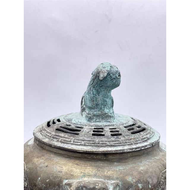 Antique China Bronze Incense Burner For Sale - Image 5 of 17