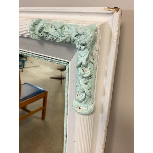 Tall 50" Antique Mantel Mirror or Dressing Mirror Beveled Glass For Sale - Image 4 of 6