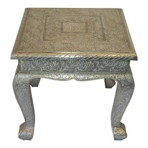 1950s Anglo-Indian Silver Wrapped Clad Side Low Table