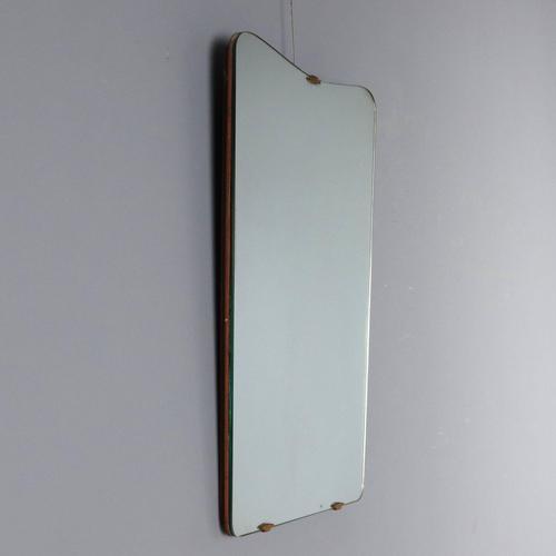 Silver Vintage Mirror with Brass Details, 1960s For Sale - Image 8 of 12