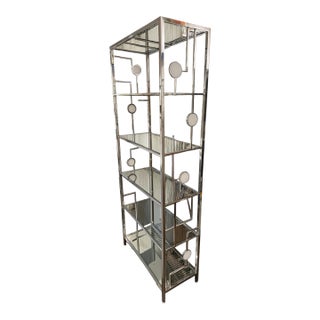 Alba White Onyx & Stainless Steel Etagere For Sale