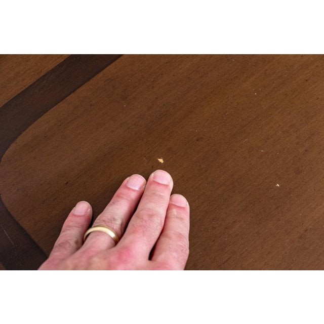 Brown Vintage Attributed to Nancy Corzine Double Pedestal Dining Table For Sale - Image 8 of 12