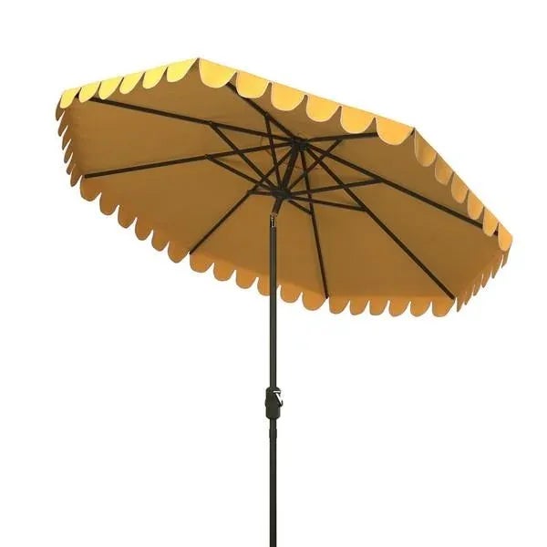 Contemporary Outdoor Venice 11ft Round Crank Umbrella - Yellow For Sale - Image 3 of 5
