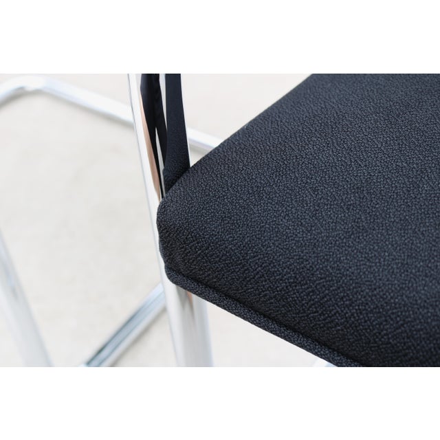 Ludwig Mies Van Der Rohe Brno Tubular Chairs in Black Fabric by Gordon - Set of 6 For Sale - Image 17 of 18