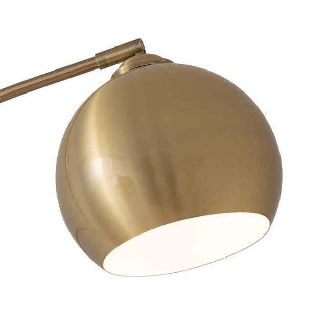 Nova Original 1962 Triplet 3 Light Arc Floor Lamp - Weathered Brass, White Marble Base, Dimmer Switch For Sale - Image 4 of 13