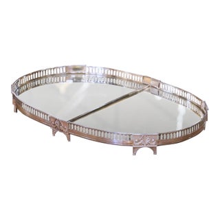 19th Century French Silvered Bronze & Mirrored Two-Piece "Surtout De Table" For Sale