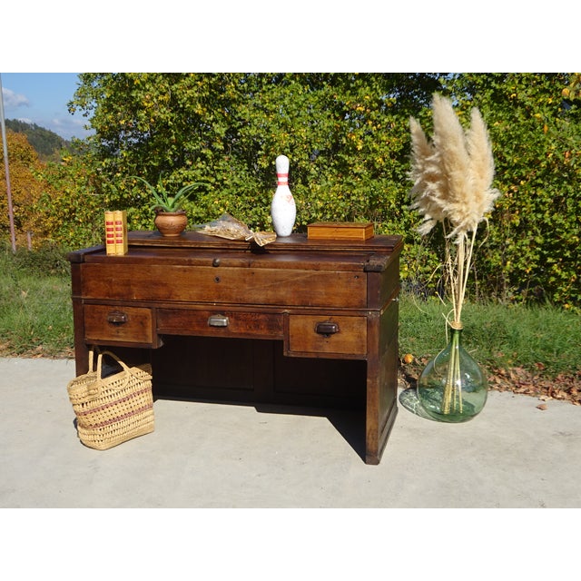 French Glove Makers Table in Oak For Sale - Image 9 of 18