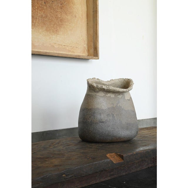 Contemporary Japanese Ceramic Vase / Sculptural Twisted Form / Abstract /Po391 For Sale - Image 16 of 17