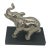 Contemporary Silver Aluminum Metal Elephant Sculpture on Black Wood Plinth - 7" Tall. Add a touch of elegance and...