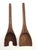 Offered is a pair of carved and lathed Teak wood salad serving utensils made in Thailand in the 1970s. They measure:...