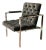 Mid-Century Tufted Gray Armchair With Chrome in the Style of Milo Baughman For Sale