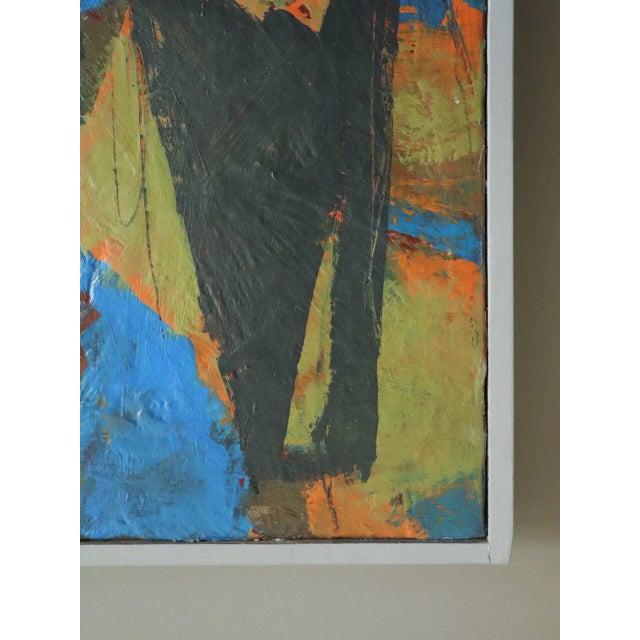 Blue 1992 Modernist 'Cobalt Collision' Vintage Original Abstract Oil Painting, Framed For Sale - Image 8 of 12