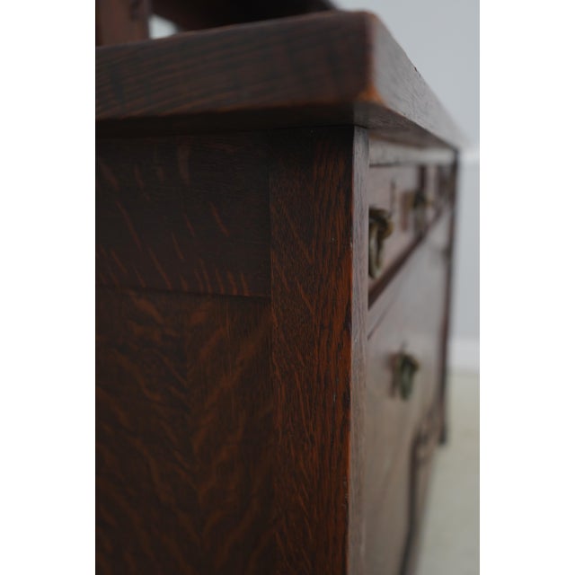 Antique Limbert Style Mission Oak Sideboard W. Mirror For Sale - Image 14 of 18
