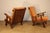 Orange Brutalist Armchairs in Oak and Velvet, 1960s-1970s, Set of 2 For Sale - Image 8 of 18