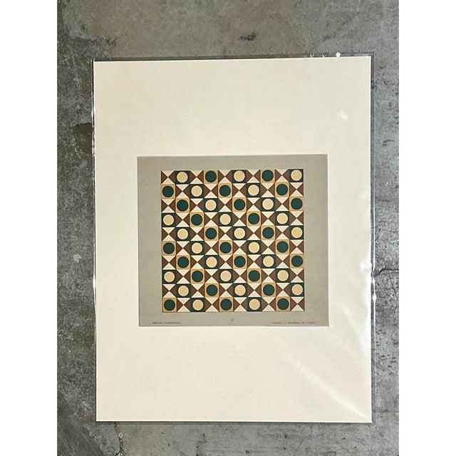 Mid 20th Century Vintage Geometric Tile Pattern Serigraph For Sale - Image 5 of 12