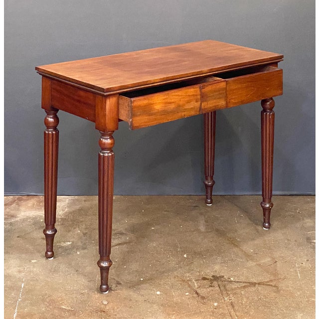 English English Console Serving or Hall Table of Mahogany With Two Drawers For Sale - Image 3 of 12
