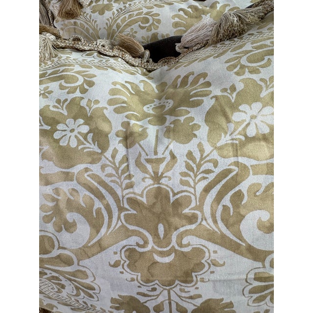 Italian Vintage Handcrafted Italian Fortuny Pillows/a Pair For Sale - Image 3 of 10