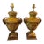 Pair of Vintage Italian Ochre Glazed Ceramic Ram’s Head Urn Table Lamps For Sale