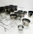 1950s Silver Fade Glasses, in Chrome Carrier - 25 Piece Set For Sale - Image 9 of 12
