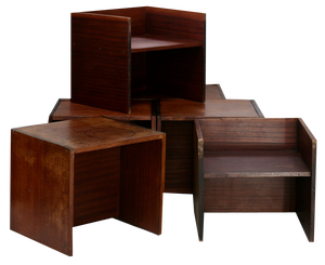 Reversible Bedside Tables, 1950, Set of 6