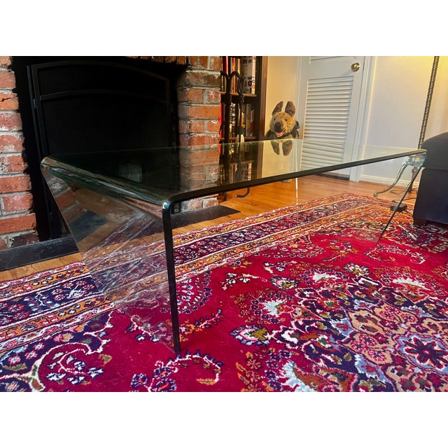 Classic Heavy Glass Coffee Table For Sale - Image 4 of 4