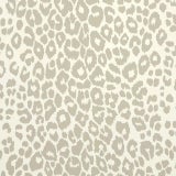 Sample - Schumacher Iconic Leopard Pattern Animal Print Wallpaper in Linen Beige For Sale