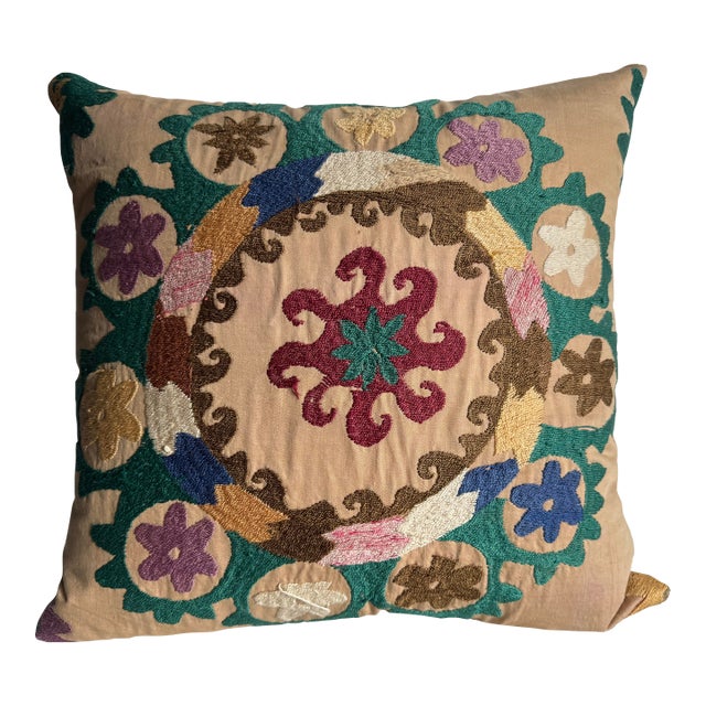 Antique 1900s Suzani Pillow For Sale
