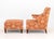 Contemporary Baker Upholstered Wingback Armchair and Ottoman For Sale - Image 3 of 14
