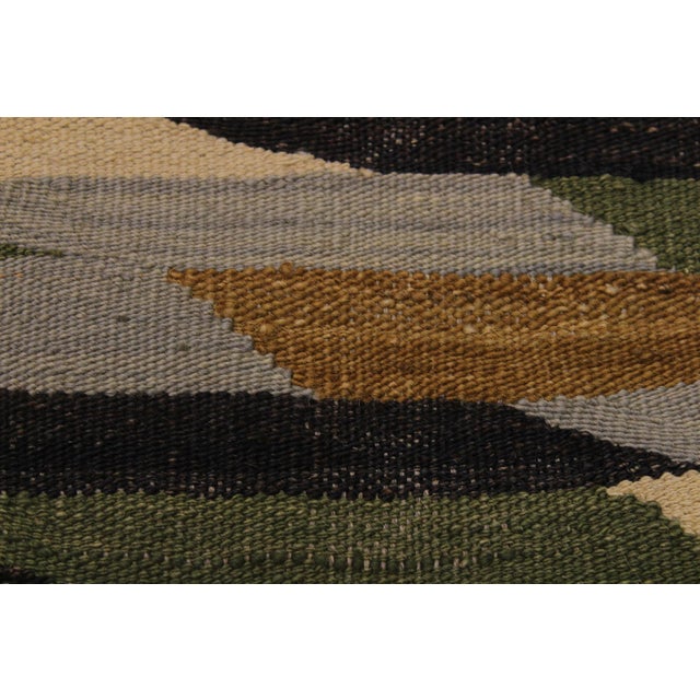 Caucasian Kilim Beige Green Wool Rug - 5'11" X 8'2" For Sale - Image 4 of 7