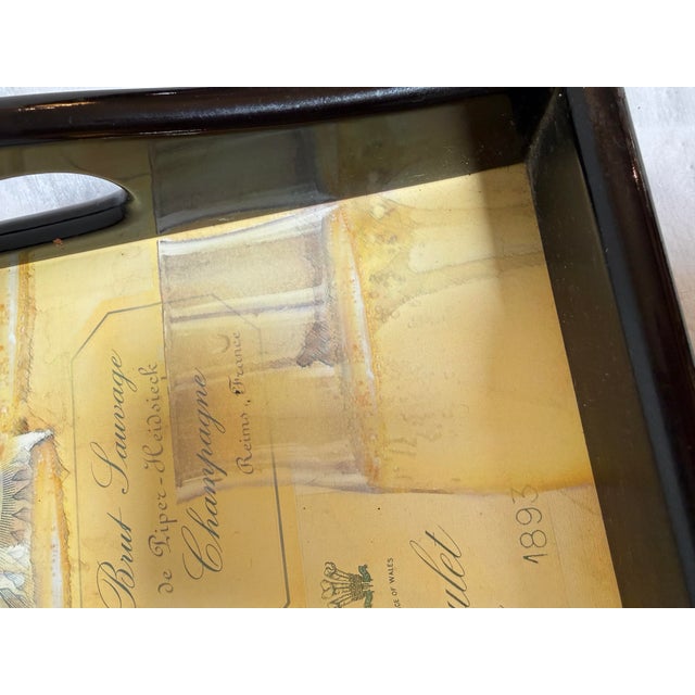 Decoupage Tray of Champagne Labels For Sale In San Francisco - Image 6 of 12