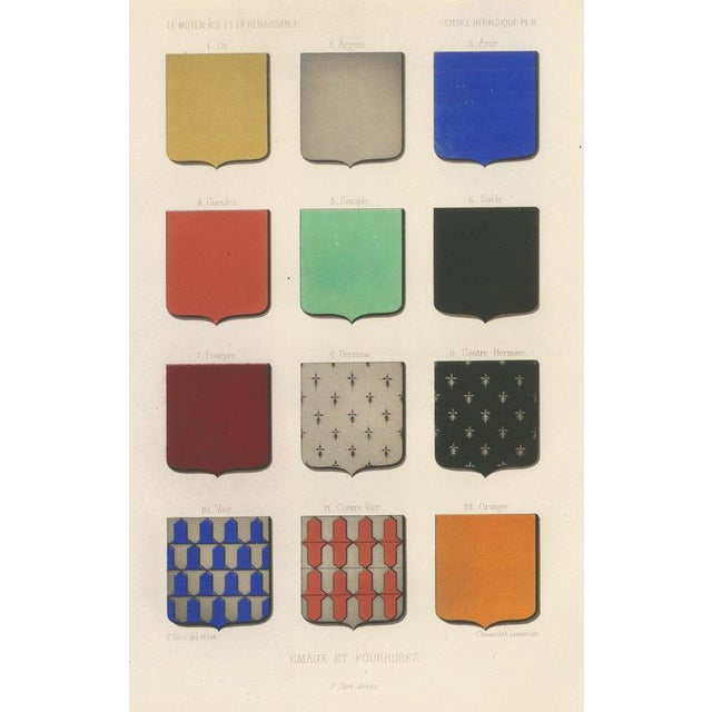 Ferdinand Séré, Heraldic Tinctures and Furs, Lacroix, 1851, Chromolithograph For Sale - Image 9 of 9