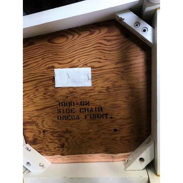 Late 20th Century Faux Bamboo Dining Chairs With Melon Leatherette - Set of 4 For Sale - Image 10 of 13