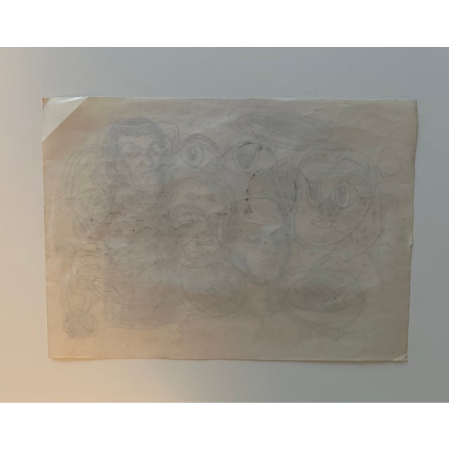 Drawing/Sketching Materials Eddie Martínez Original Drawing Signed Graphite on Paper Outsider Modern Art For Sale - Image 7 of 7