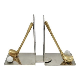 Vintage Traditional Golf Club Bookends For Sale