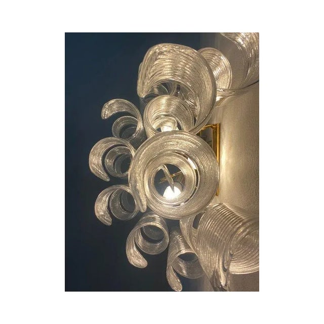 Gold Transparent Ricci Murano Glass Wall Sconces by Simoeng, Set of 2 For Sale - Image 8 of 13