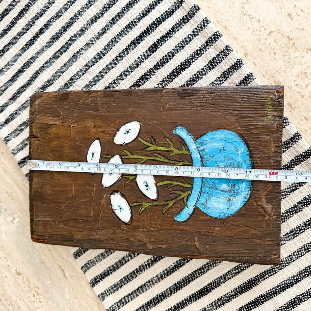 1960s Original Painting of Flowers in Pot by Flavia Marie Weedn 1929-2015 Signed For Sale - Image 9 of 9